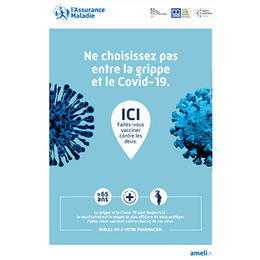 Affiche de la campagne de vaccination grippe covid-19