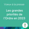 Voeux à la presse :  les grandes priorités de l’Ordre en 2023 