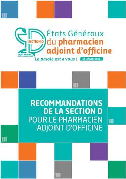 Recommandations de la section D pour le pharmacien adjoint d’officine